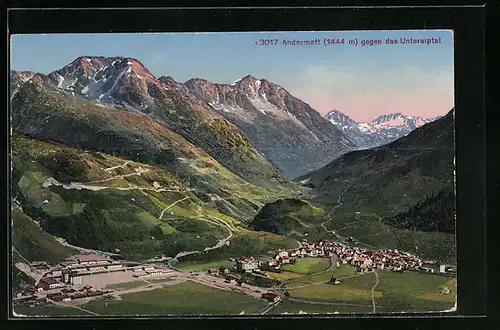 AK Andermatt, Ansicht gegen das Unteralptal