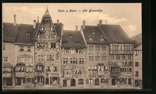 AK Stein am Rhein, Fassade der alten Bauwerke