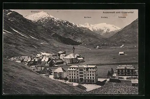 AK Andermatt, Blick in das Urserental