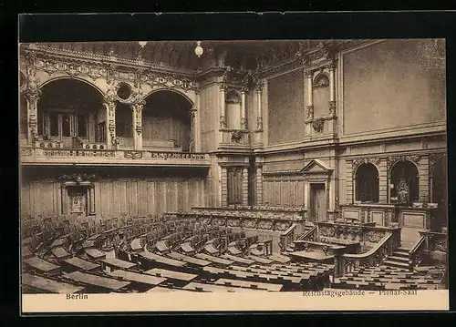 AK Berlin, Reichstagsgebäude, Plenar-Saal, Innenansicht