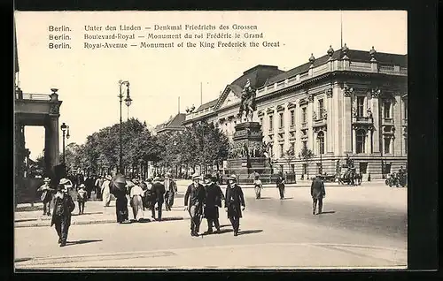 AK Berlin, Denkmal Friedrichs des Grossen unter den Linden
