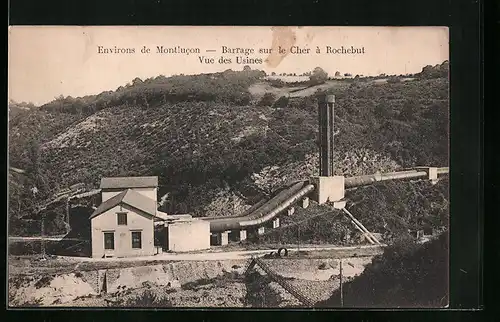 AK Montlucon, Barrage sur le Cher a Rochebut, Vue des Usines