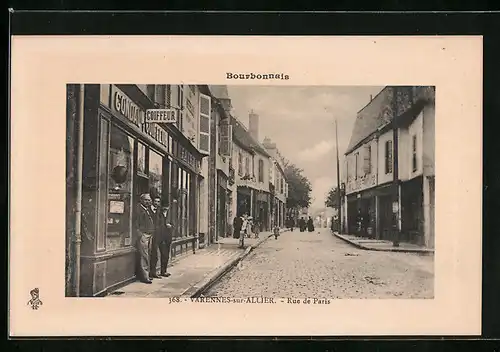 AK Varennes-sur-Allier, Rue de Paris, Coiffeur