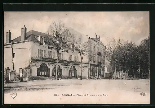 AK Gannat, Place et Avenue de la Gare