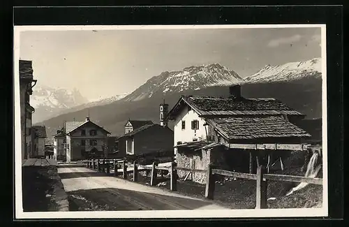 AK Lenz, Strassenpartie mit Gebäudeansicht