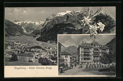 AK Engelberg, Hotel Victoria Hug, Teilansicht