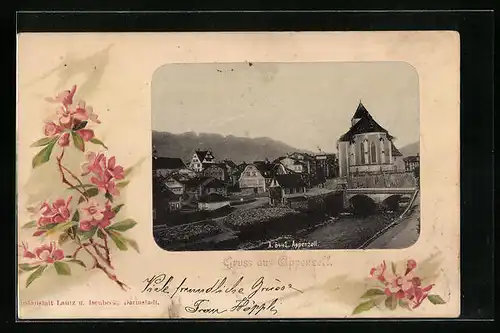 AK Appenzell, Ortspartie, Blumen