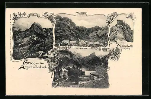 AK Appenzell, Meteorologisches Observatorium auf dem Säntis, Altmann, Seealpsee