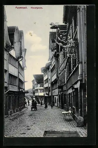 AK Appenzell, Strasse Hauptgase mit Gasthaus