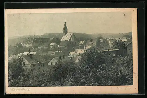 AK Wechselburg, Teilansicht mit Blick auf die Kirche