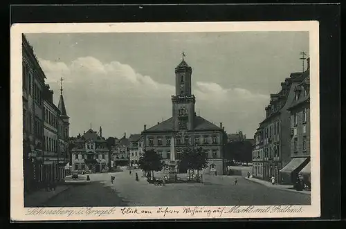 AK Schneeberg i. Erzgeb., Rathaus am Marktplatz