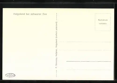 AK Helgoland, Ansicht bei Schwerer See