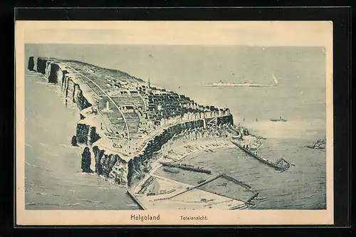 AK Helgoland, Totalansicht der Insel