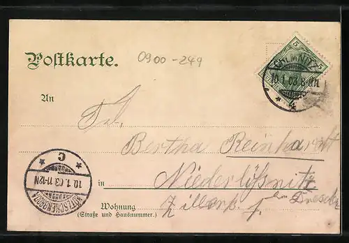 AK Chemnitz, Körnerplatz mit dem Körnerdenkmal