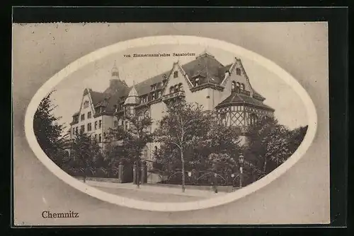 AK Chemnitz, vor dem Zimmermannschen Sanatorium