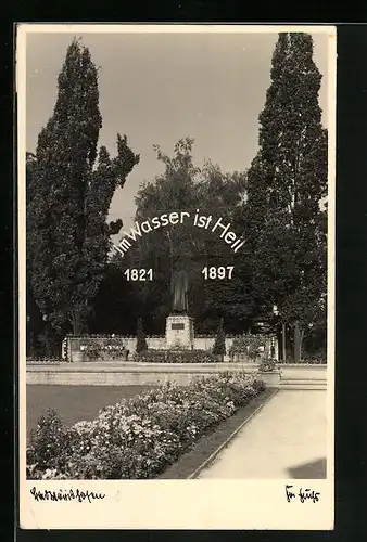 AK Bad Wörishofen, Denkmal im Park
