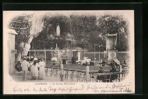 AK Lourdes, la Grotte Miraculeuse