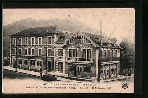 AK Lourdes, le Panoramic-Hotel et le Pic du Jer
