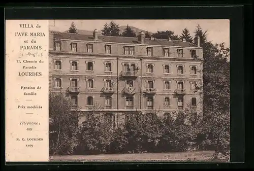 AK Lourdes, Villa de l'Ave Maria et du Paradis