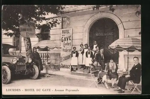 AK Lourdes, Hotel du Gave, Avenue Peyramale