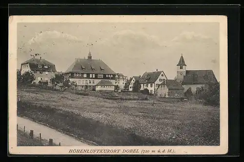 AK Dobel, Teilansicht mit Kirche