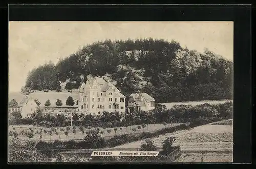AK Pössneck, Altenberg mit Villa Berger