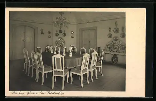 AK Dornburg a. S., Speisesaal im Rokokoschloss