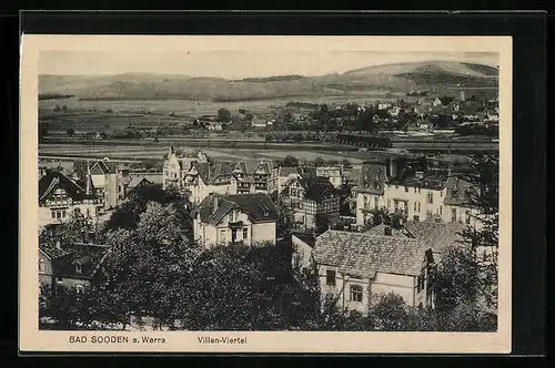 AK Bad Sooden a. Werra, Villen-Viertel aus der Vogelschau