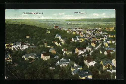 AK Freienwalde a. O., Panoramablick aus der Vogelschau
