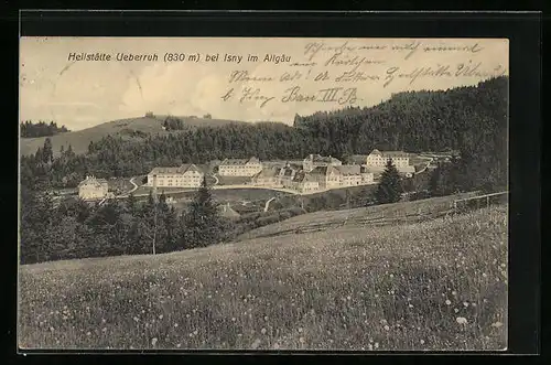 AK Isny / Allgäu, Gesamtansicht mit Heilstätte Ueberruh