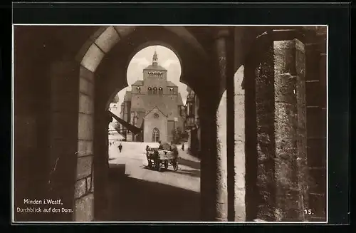 AK Minden i. W., Durchblick auf den Dom