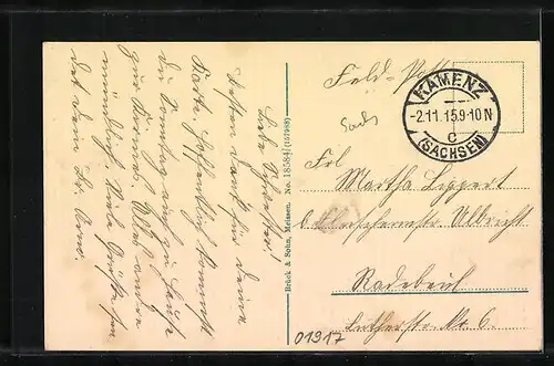 AK Kamenz i. Sa., Teilansicht aus der Vogelschau