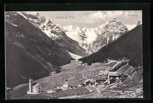 AK Trafoi, Blick auf die Kapelle und die Berge