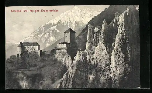 AK Bozen, die Erdpyramiden am Schloss Tirol