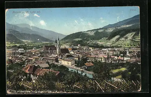 AK Brixen, Blick über die Stadt auf die Kirche