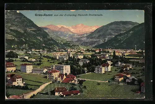 AK Gries - Bozen, Generalansicht von der Erzherzog Heinrich Promenade