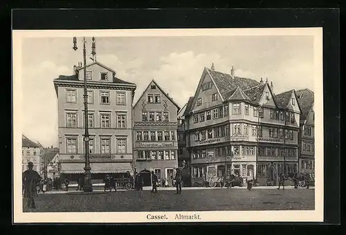 AK Kassel, Altmarkt mit Restaurant und Geschäften