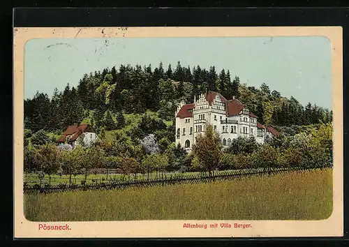 AK Pössneck, Altenburg mit Villa Berger