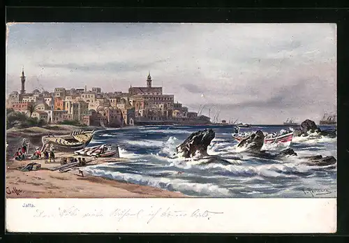 Künstler-AK Friedrich Perlberg: Jaffa, Panorama