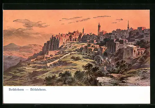 Künstler-AK Friedrich Perlberg: Bethlehem, Panorama