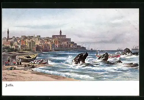 Künstler-AK Friedrich Perlberg: Jaffa, Panorama