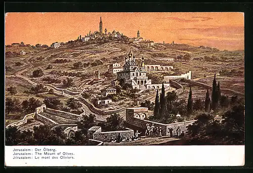Künstler-AK Friedrich Perlberg: Jerusalem, le mont des Oliviers