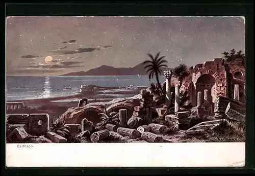 Künstler-AK Friedrich Perlberg: Carthago, Panorama