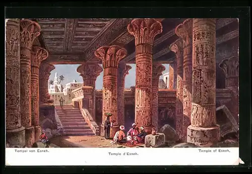 Künstler-AK Friedrich Perlberg: Temple of Esneh