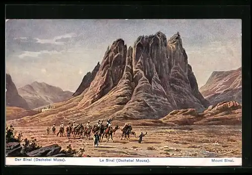 Künstler-AK Friedrich Perlberg: Le Sinai, Dschebel Mousa