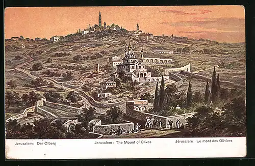Künstler-AK Friedrich Perlberg: Jerusalem, le mont des Oliviers