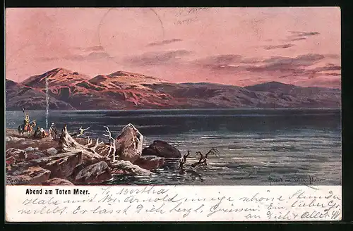 Künstler-AK Friedrich Perlberg: Abend am Toten Meer