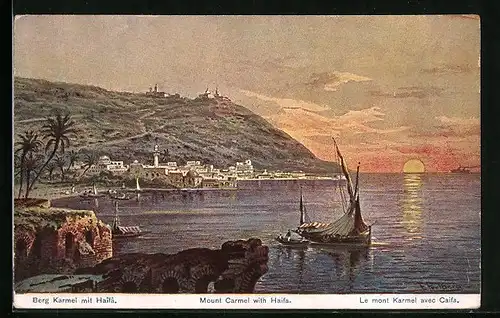 Künstler-AK Friedrich Perlberg: Haifa, le mont Karmel