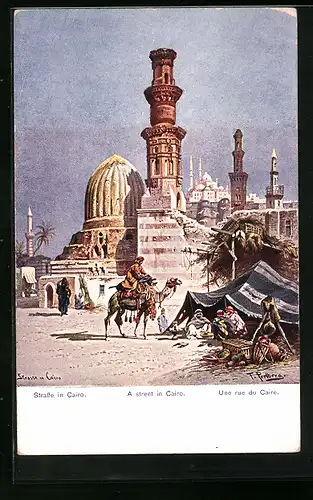 Künstler-AK Friedrich Perlberg: Cairo, Une rue