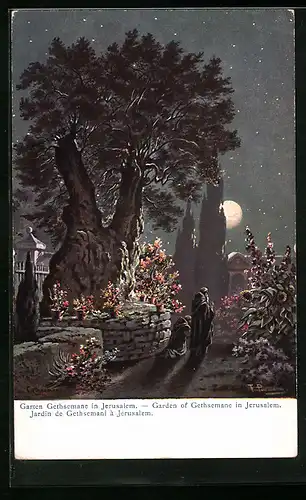 Künstler-AK Friedrich Perlberg: Jerusalem, Jardin de Gethsemani
